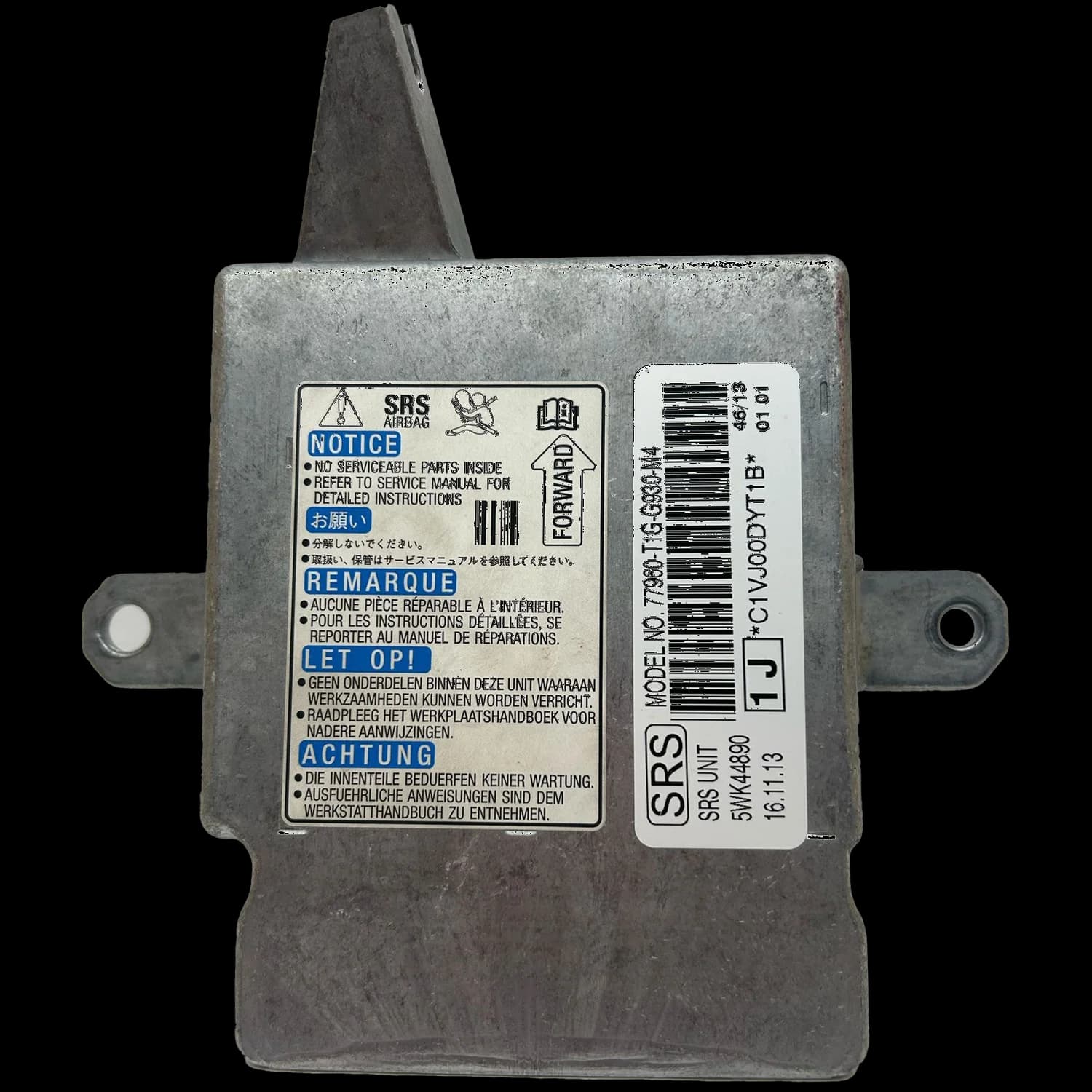 Calculateur airbag 77960-T1G-G930-M4, Étiquette