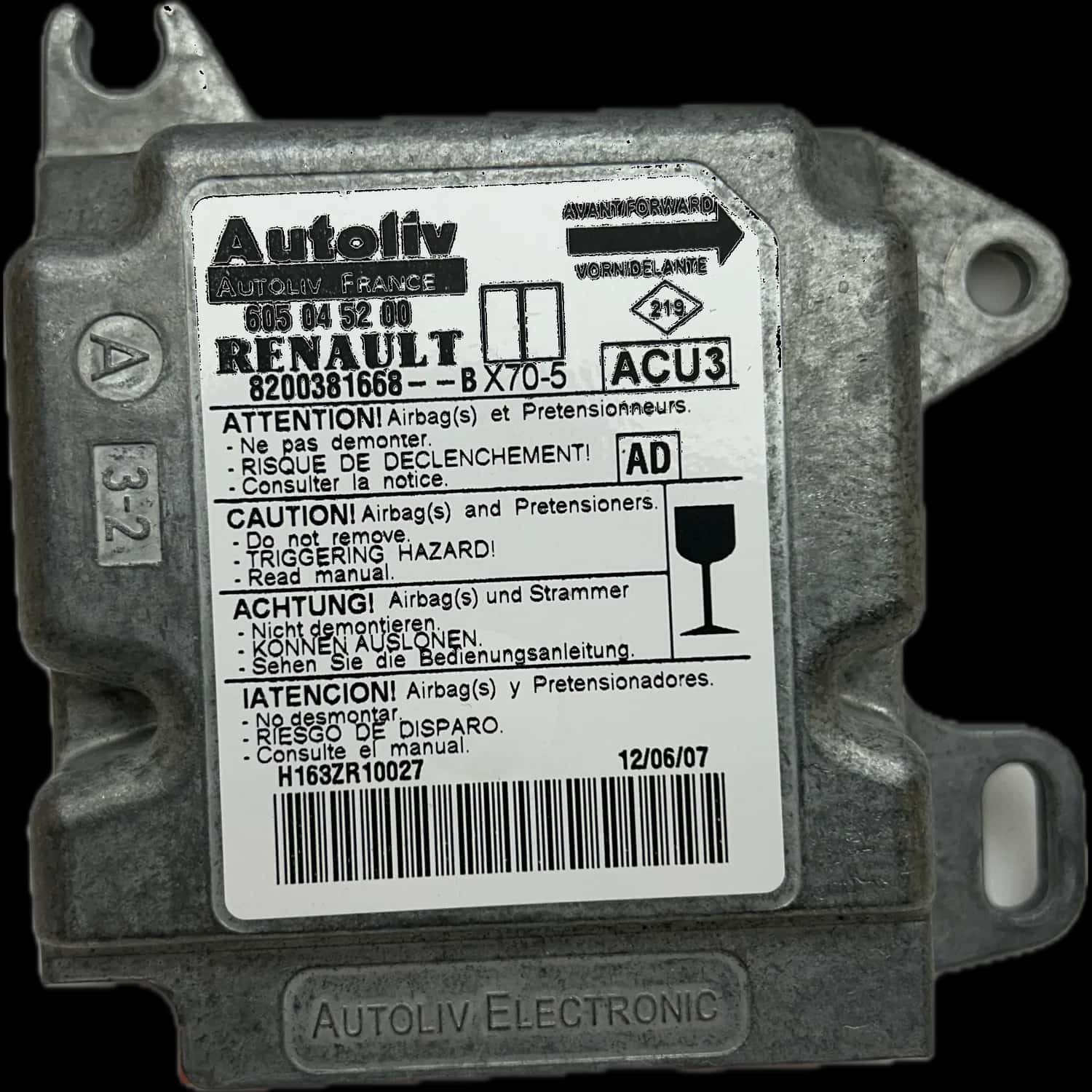 Réparation calculateur airbag Renault Master II