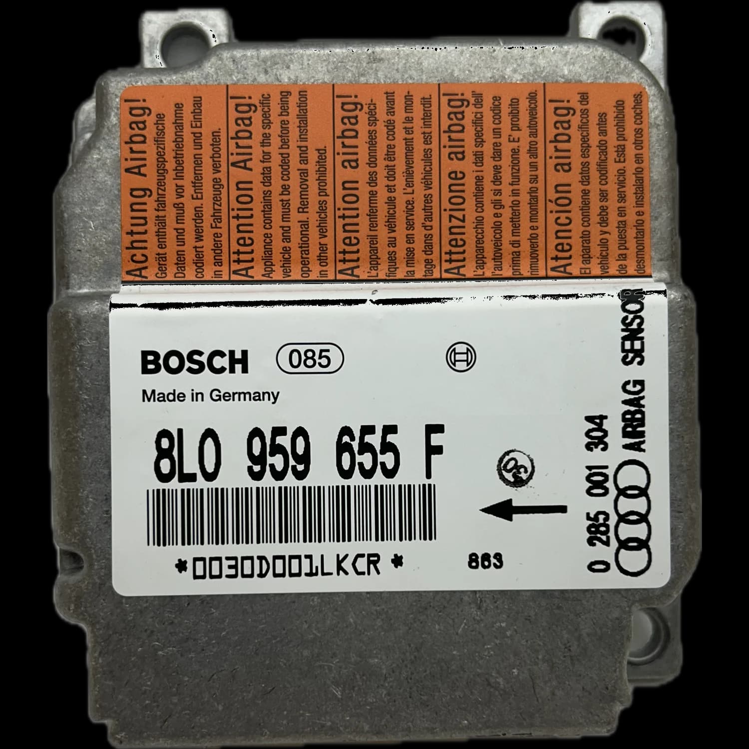 Calculateur airbag 8L0959655F, Étiquette