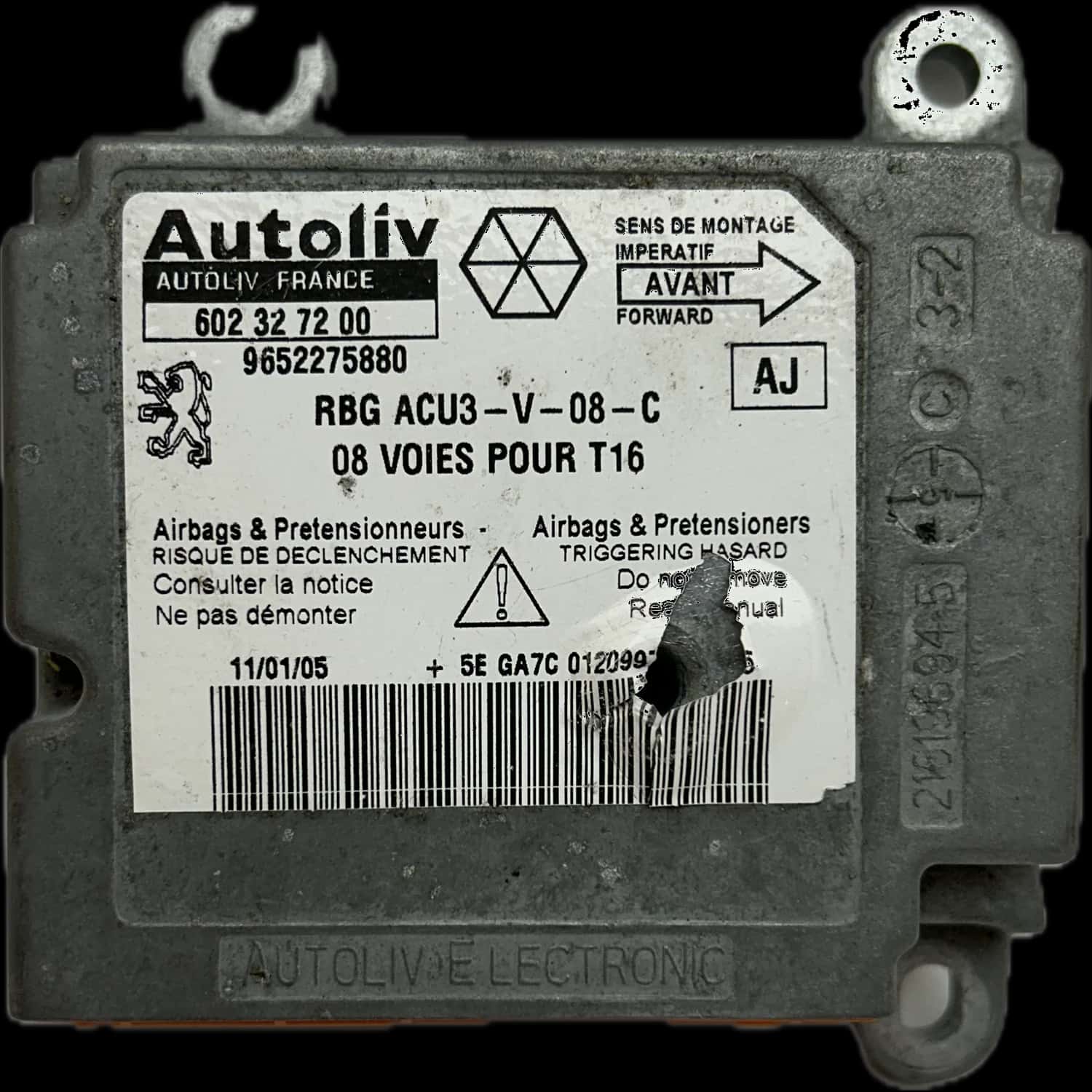 Réparation calculateur airbag Peugeot 206 I