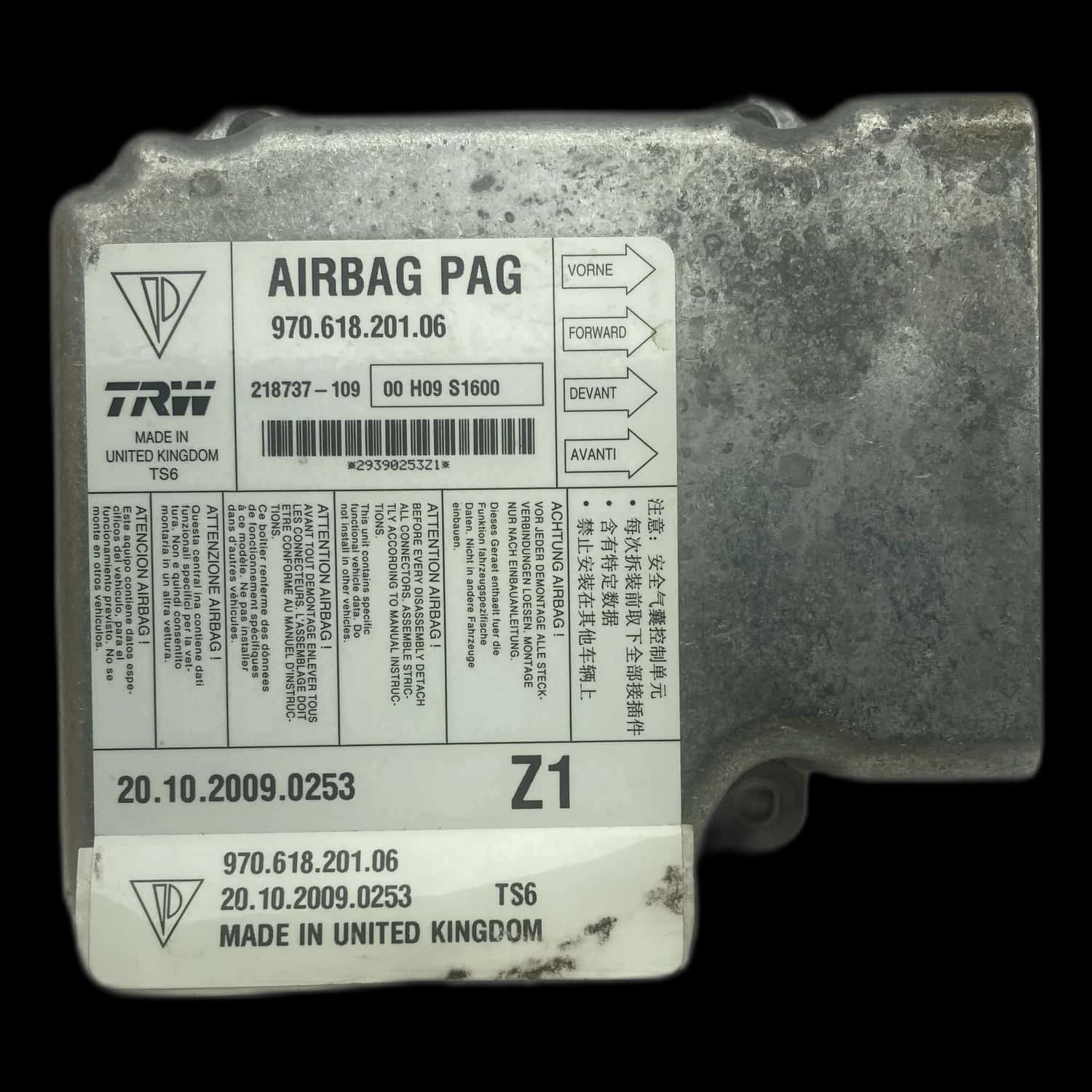Réparation calculateur airbag Porsche Panamera 970