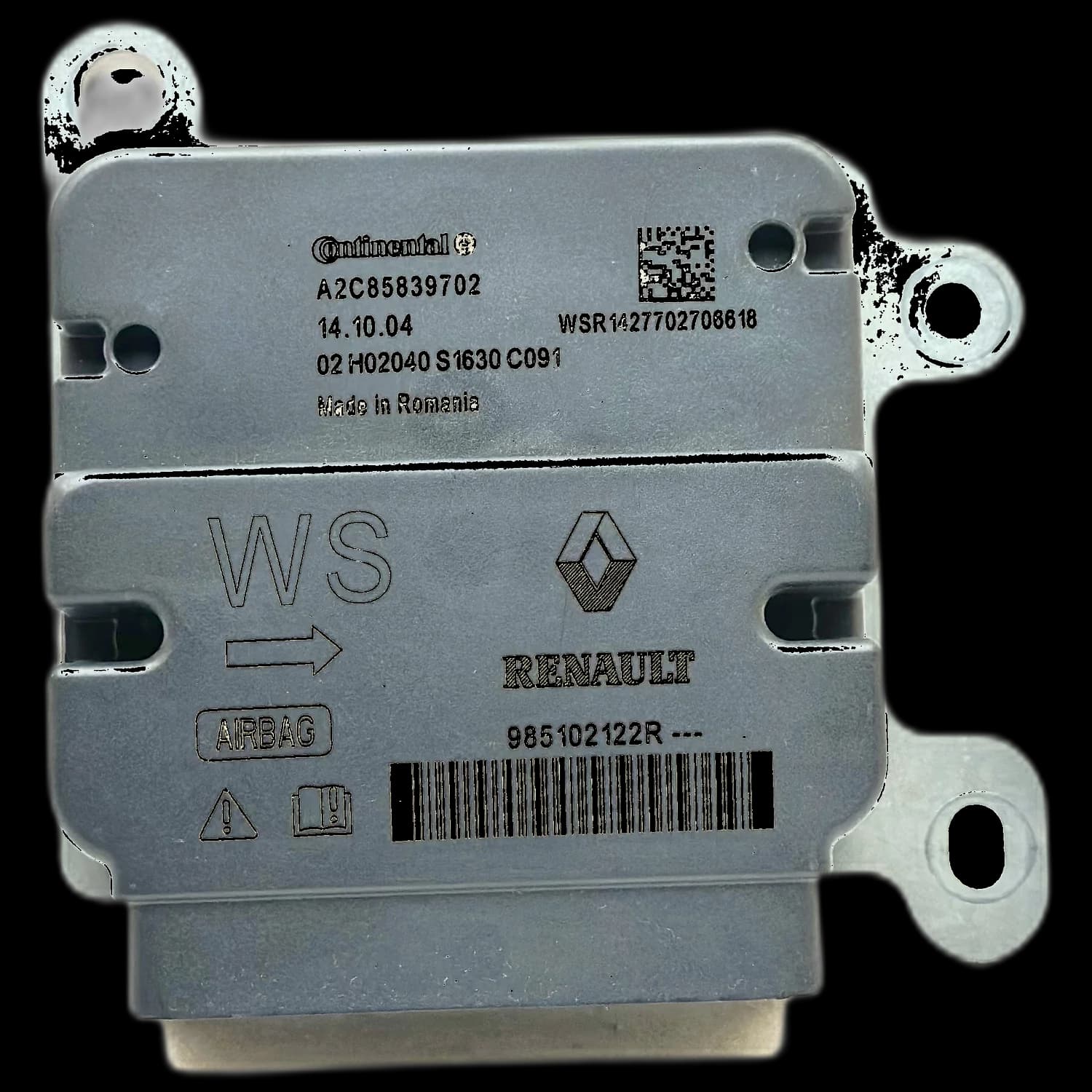 Calculateur airbag 985102122R, Étiquette