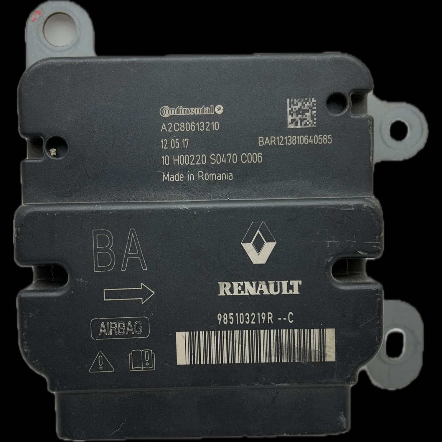 Calculateur airbag 985103219R, Étiquette