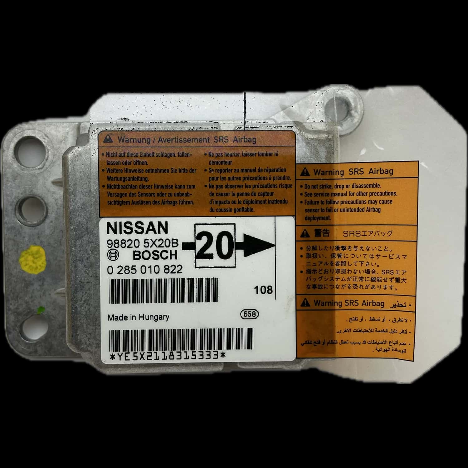 Réparation calculateur airbag Nissan Navara D40