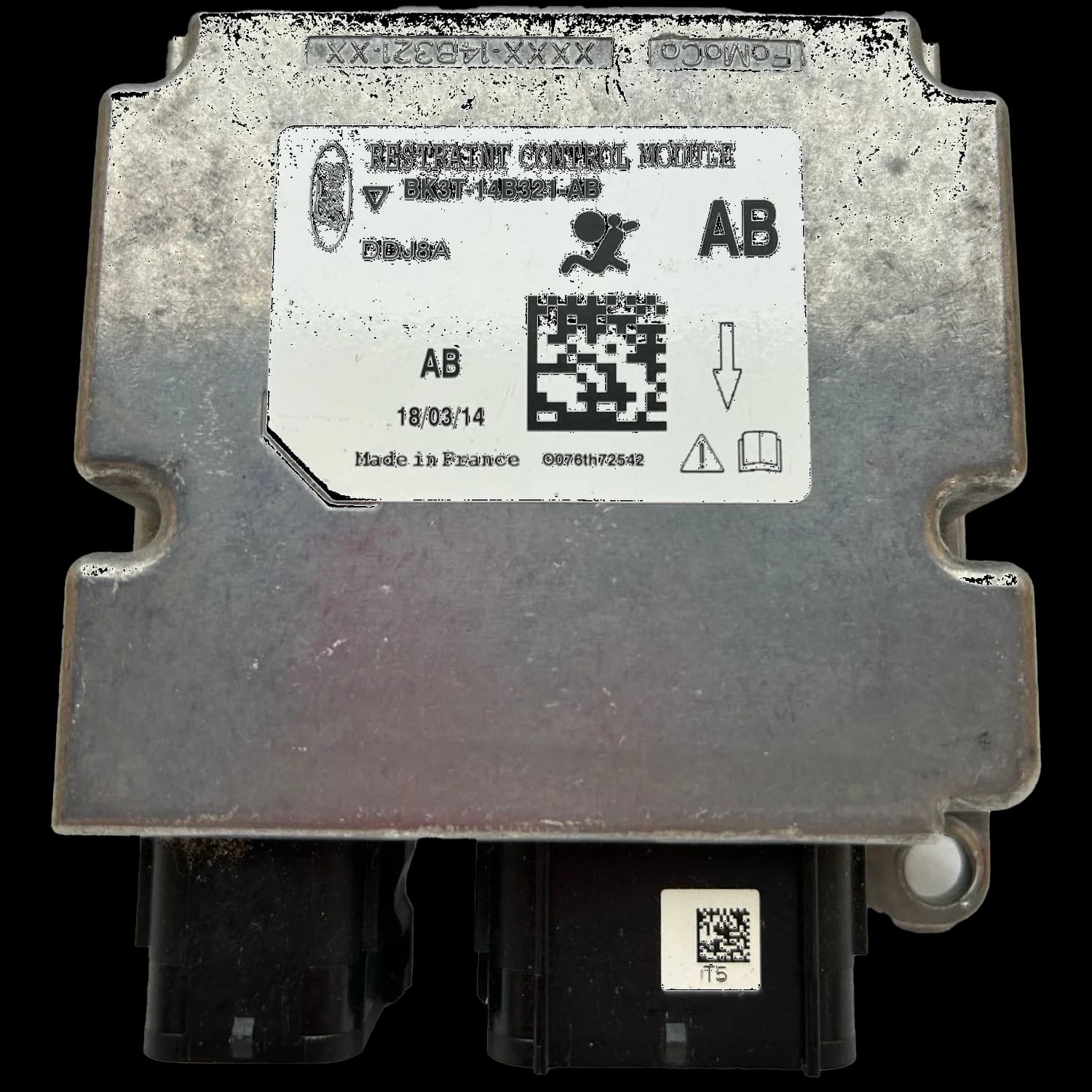 Calculateur airbag BK3T-14B321-AC, Étiquette