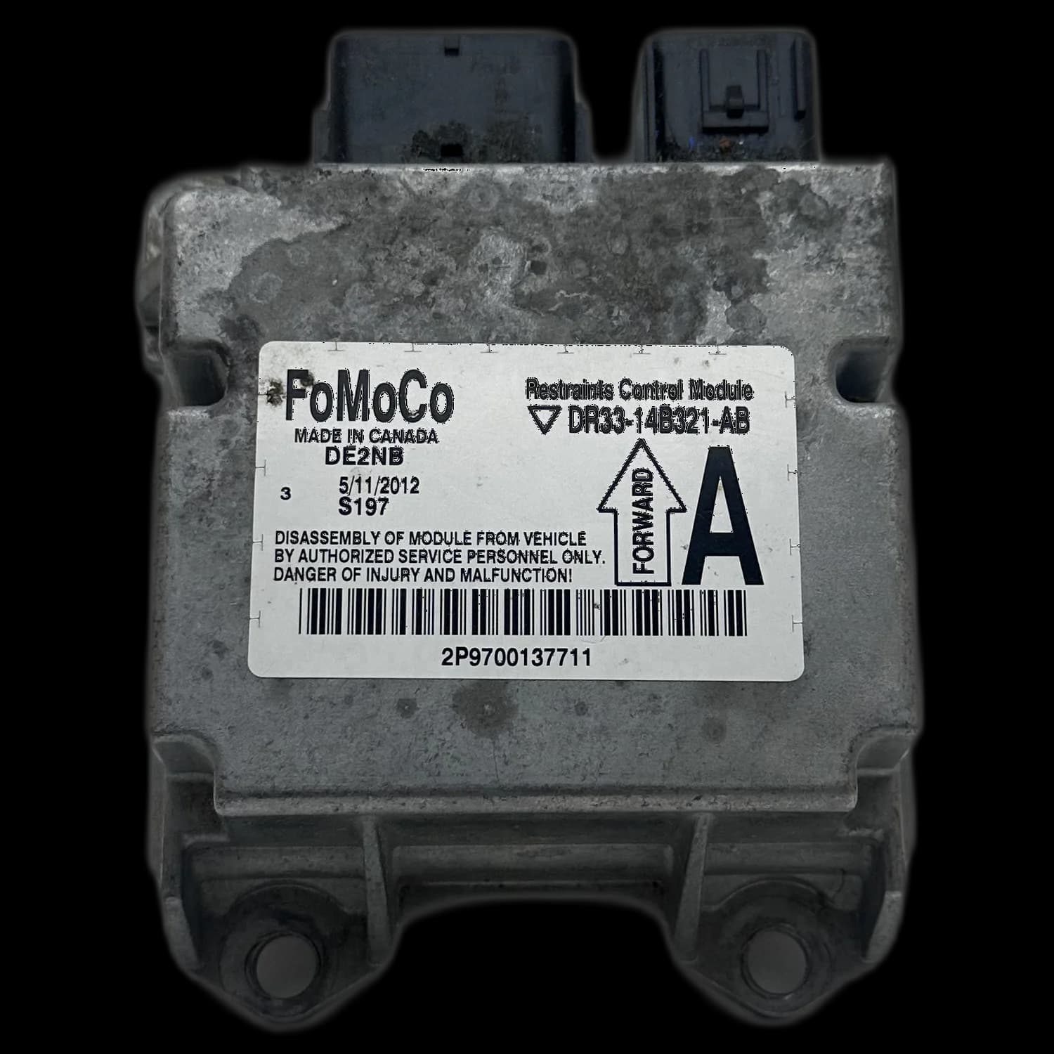 Calculateur airbag DR33-14B321-AB, Étiquette