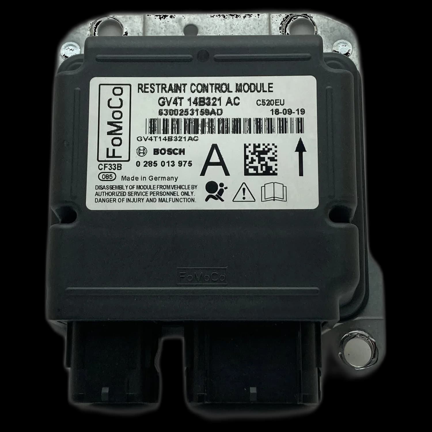 Calculateur airbag GV4T-14B321-AC, Étiquette