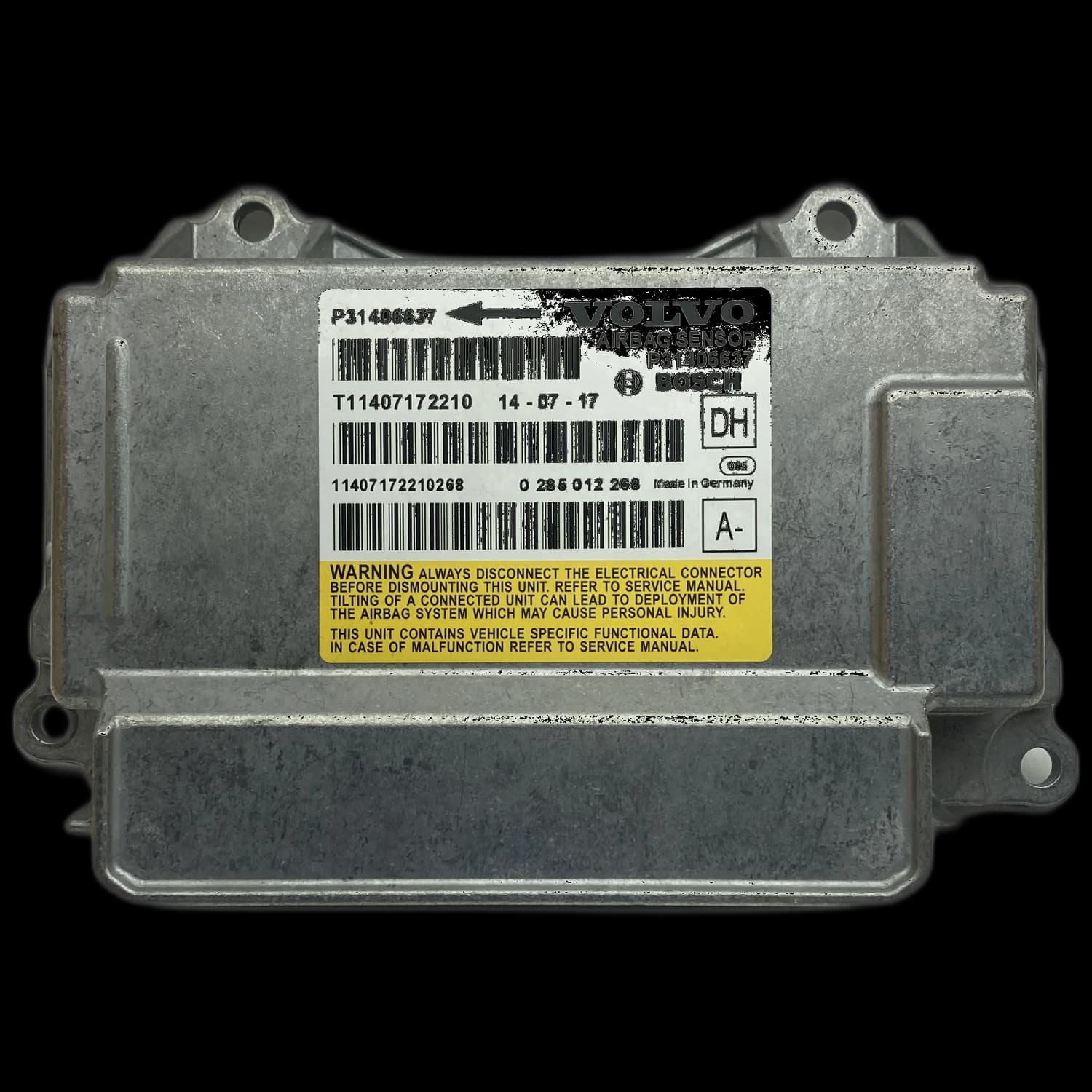 Calculateur airbag P 31406637, Étiquette