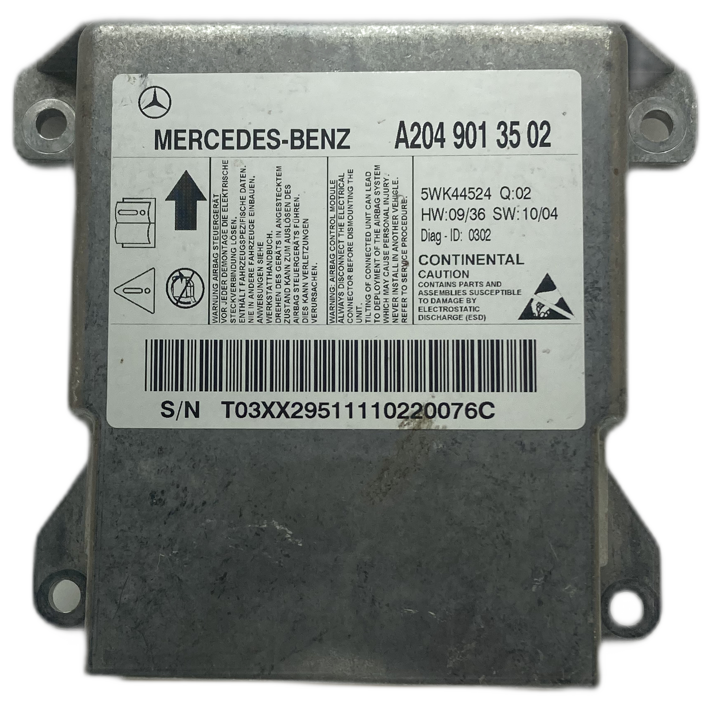 Mercedes-Benz C-Klasse W204 Airbag-Steuergerät Reparatur