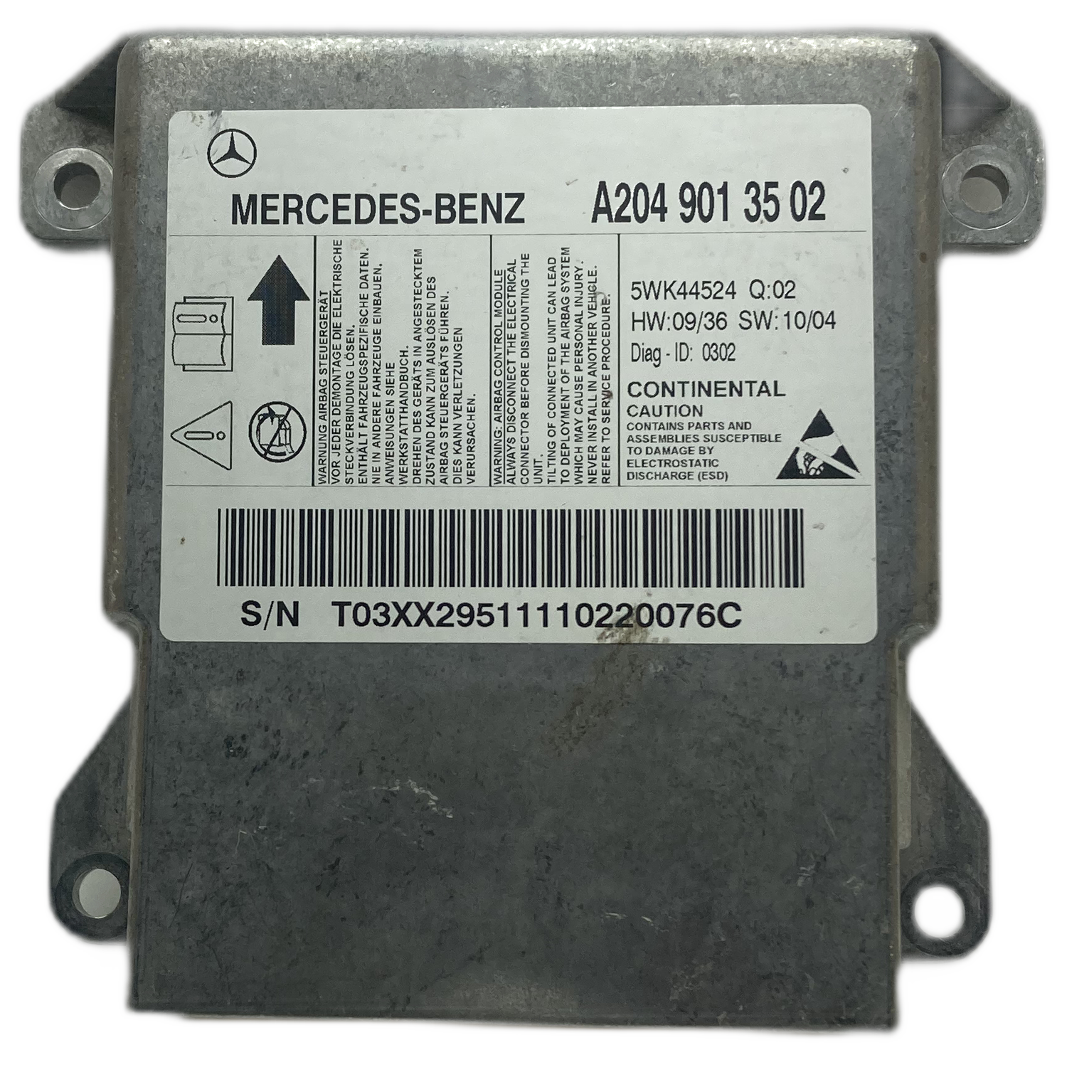 Mercedes-Benz C-Klasse W204 Airbag-Steuergerät Reparatur