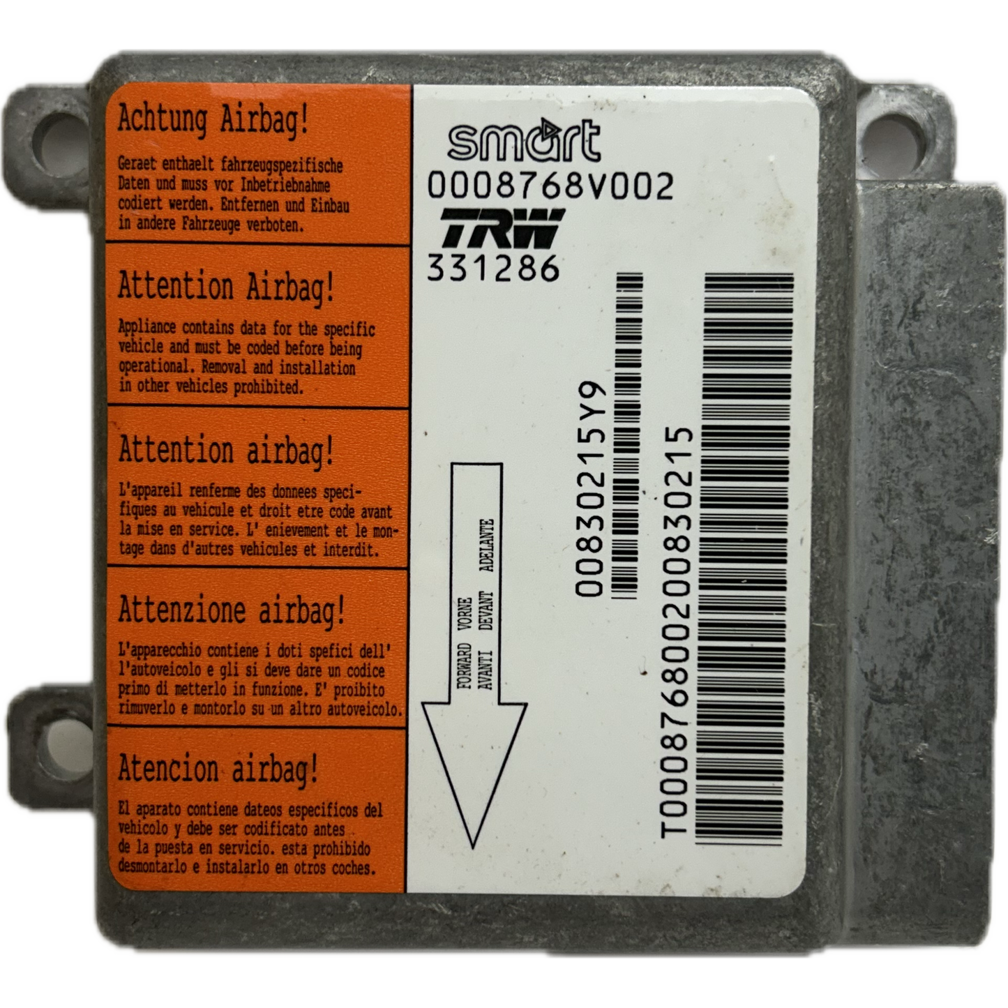 Smart Roadster C452 Airbag-Steuergerät Reparatur