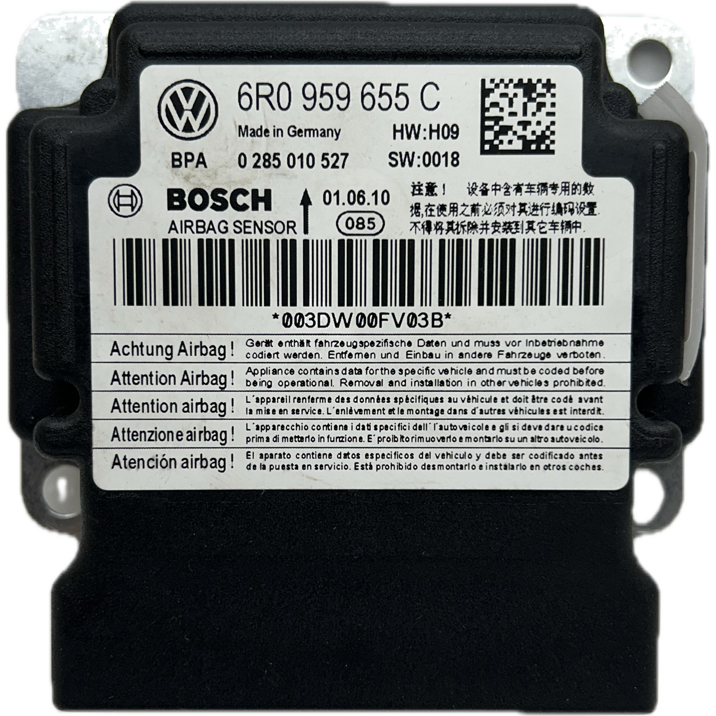 Volkswagen Polo Mk5 Airbag-Steuergerät Reparatur