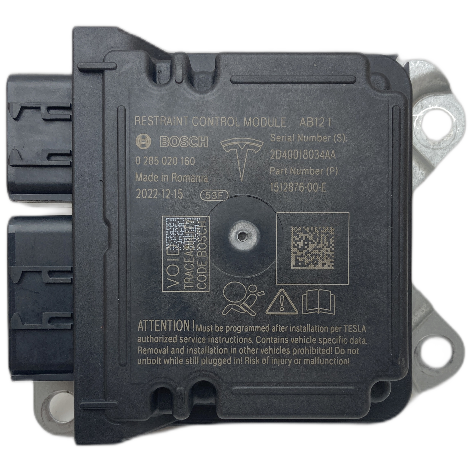 Tesla Model Y Standard Range Airbag-Steuergerät Reparatur